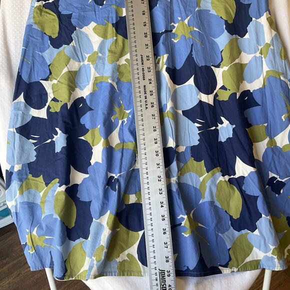 Croft & Barrow Women Midi Dress 1X Blue Floral Fit Flare Sleeveless V-neck - Picture 8 of 11